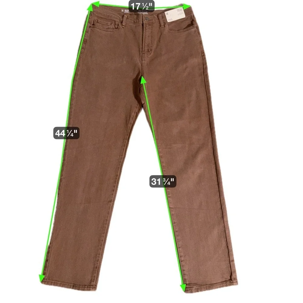 ANA A NEW APPROACH High Rise Straight Leg Brown Jeans‎ Size 14